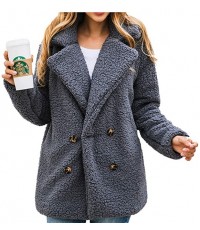 Z-dark Grey Women's Fashion Long Sleeve Lapel Zip Up Faux Shearling Shaggy Oversized Coat Jacket For Warm Winter