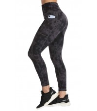 Print Women Yoga Leggings with Pockets High Waist Compression Workout Running Gym Print Pants