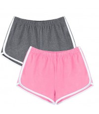 Dark Grey, Authentic Pink 2 Pack Cotton Sport Shorts Yoga Dance Short Pants Summer Athletic Shorts