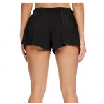 Black Women's Lithe Running Yoga Workout Gym Athletic Dress High Flex Push Up Shorts